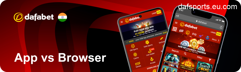 Differences between Dafabet Application and Dafabet Website